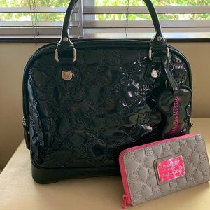 Loungefly Hello Kitty Large Black Tote and Matching Wallet